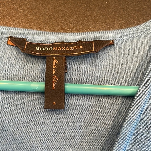 Beautiful blue low neck fitted ladies sleeveless dress small - Picture 3 of 4